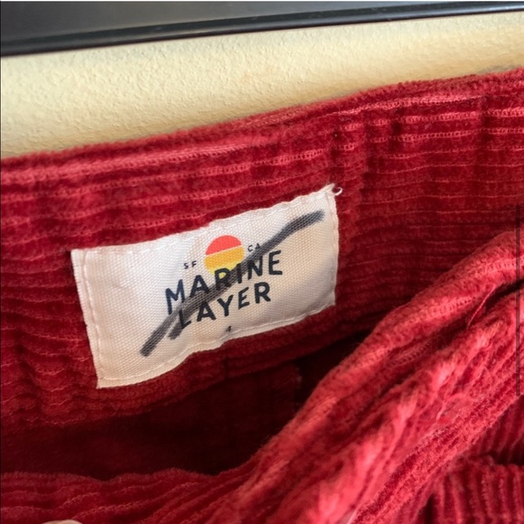 NEW Marine Layer Tally Corduroy Wide Leg Cropped Pant Rosewood Retro 2 and 4 - Picture 3 of 7